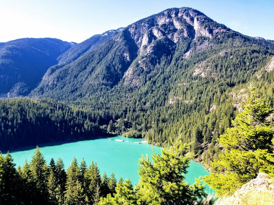 a lake surrounded by mountains