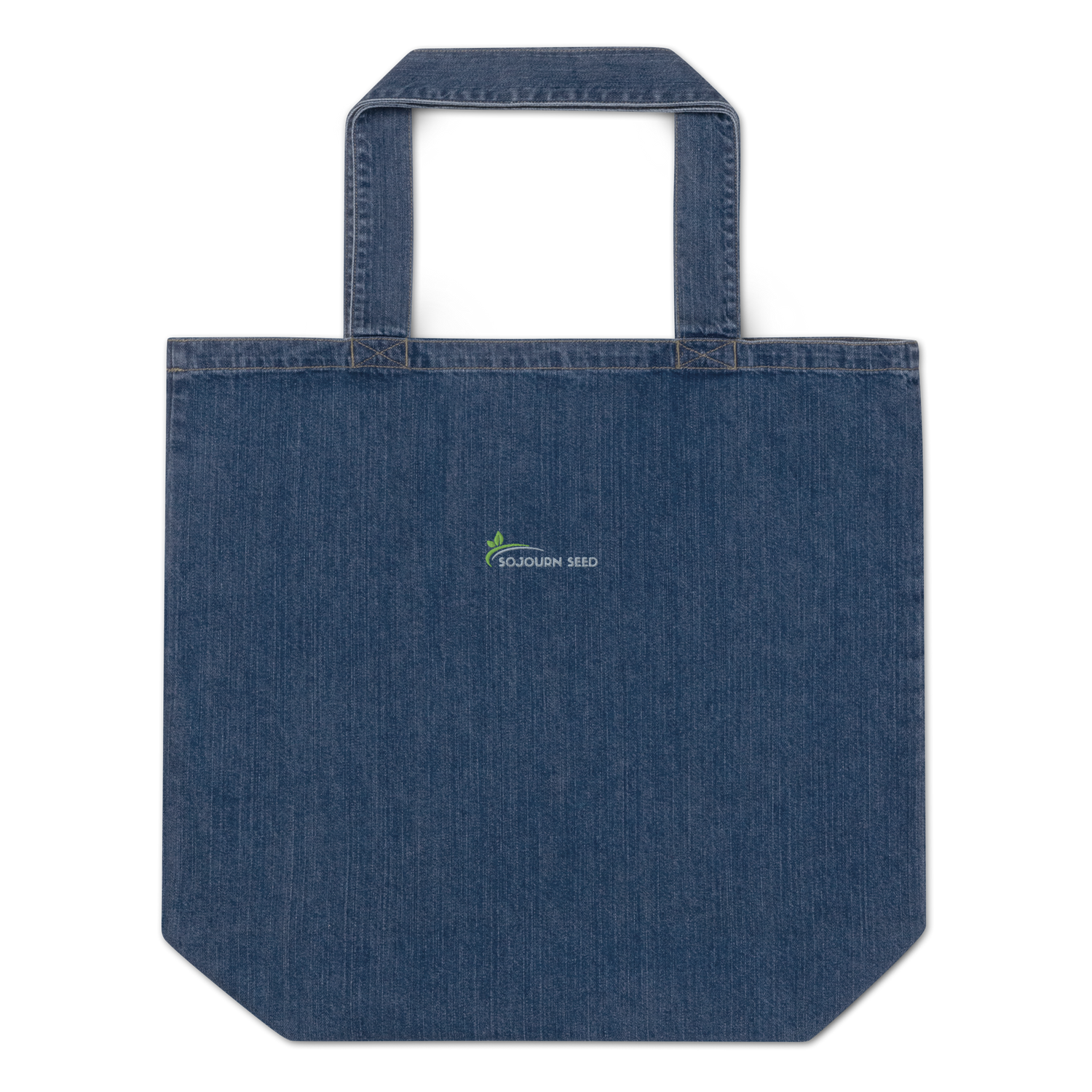 Sojourn Seed sustainable denim tote bag with sturdy handles for everyday use and eco-friendly style
