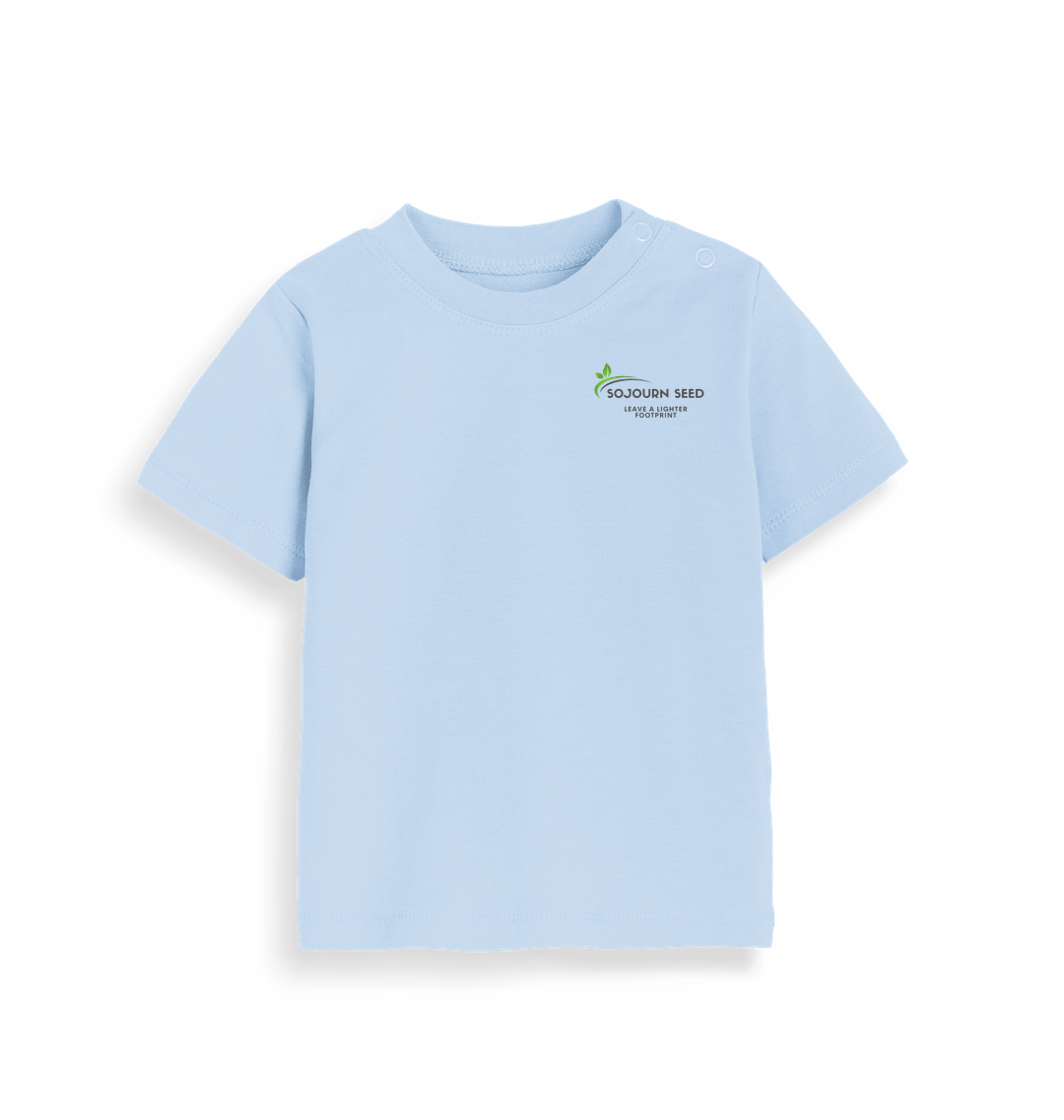 Sojourn Seed light blue printed kids t-shirt with little explorer graphic tee for kids design