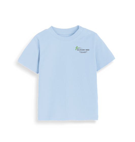 Sojourn Seed light blue printed kids t-shirt with little explorer graphic tee for kids design