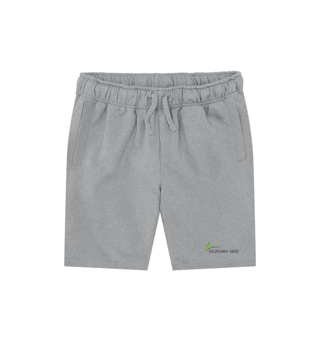 Sojourn Seed printed men's casual shorts in gray with drawstring waist and side pockets